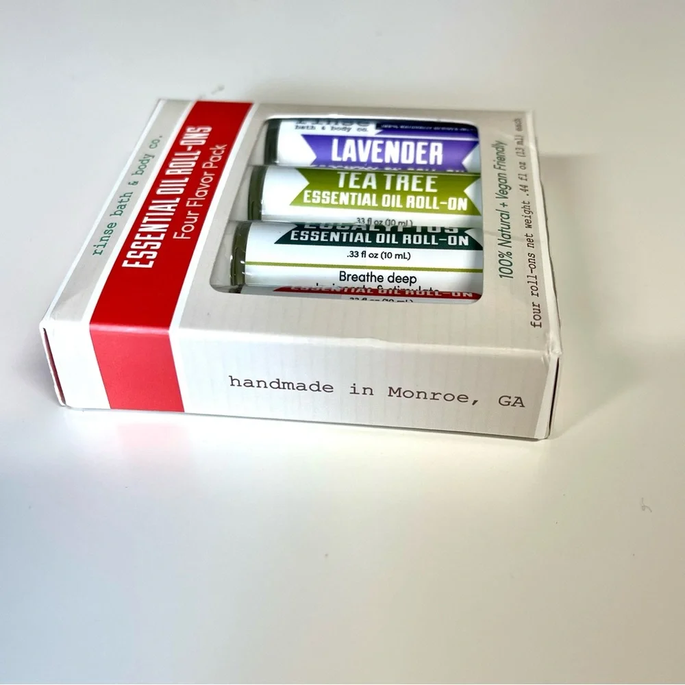 Rinse Bath & Body Co Essential Oil Roll On Set of 4 Aromatherapy NIB